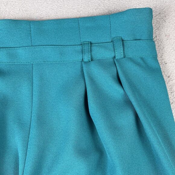 Valerie Villacampa Pleated Lantern Trousers Women’s 1 Blue Green Belted Wide Leg - Picture 14 of 16